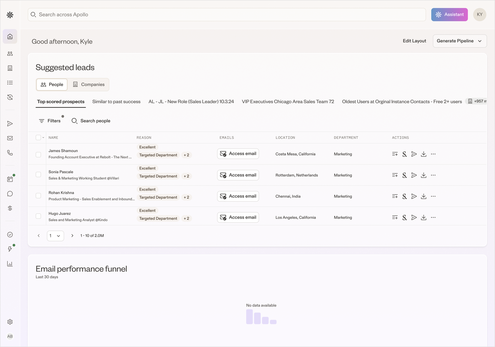 Concept 2 — a direction with iris/purple accent, elevated cards, and a heavier content-area shell.